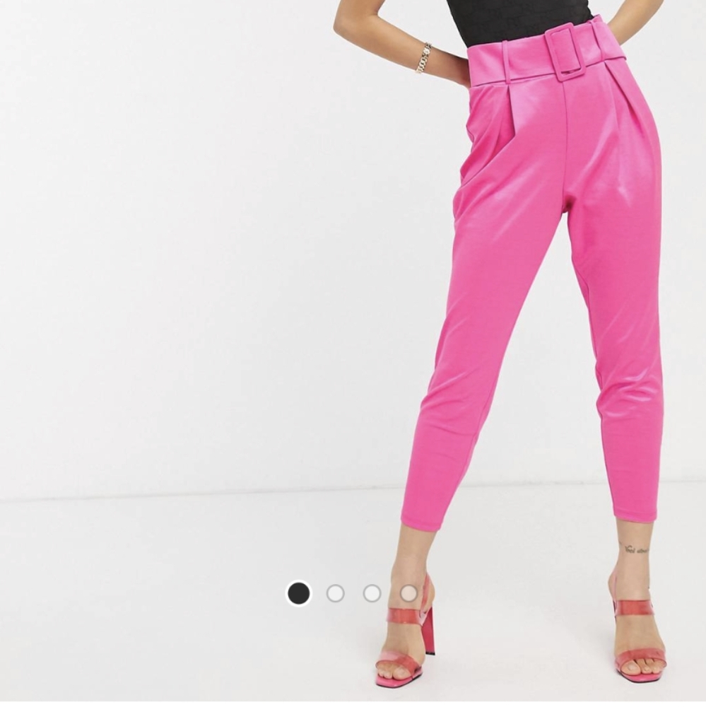 ASOS design cropped hot pink trousers
